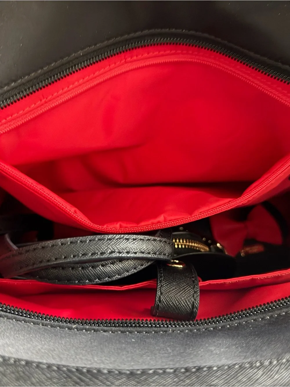 kate spade Minnie Mouse Black Handbag Set with Red Polka Dot Bows